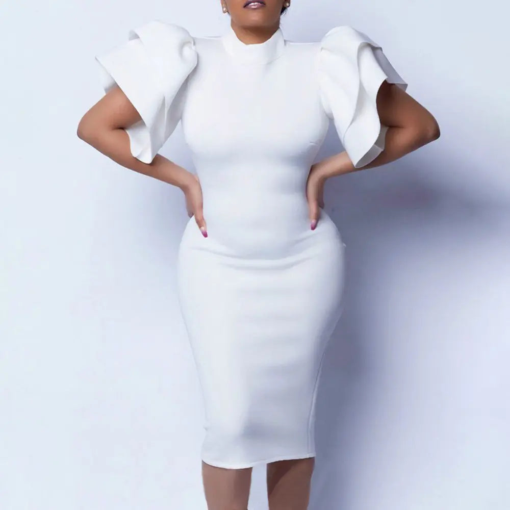 Office Professional Dress with Tight Hip Bag