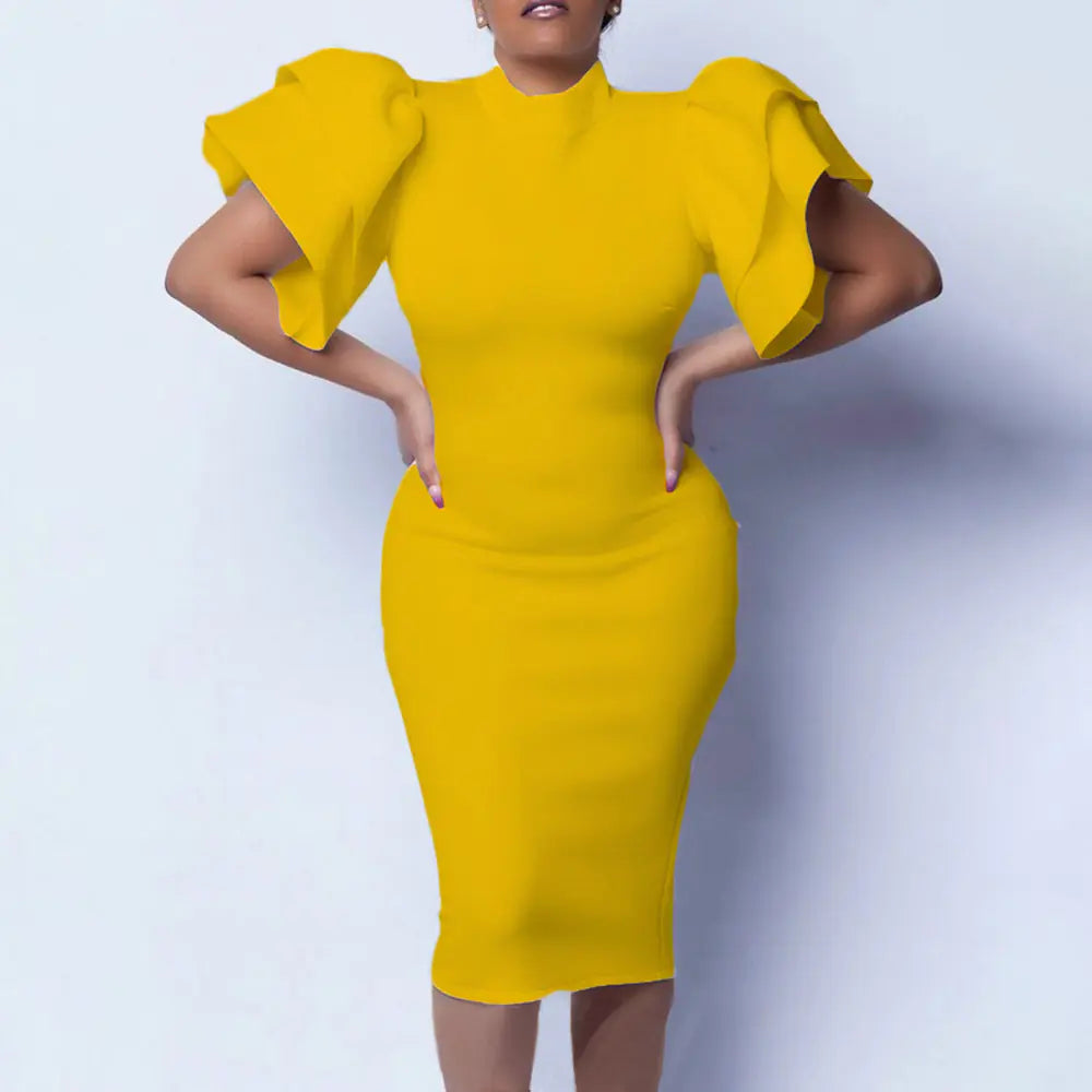 Office Professional Dress with Tight Hip Bag