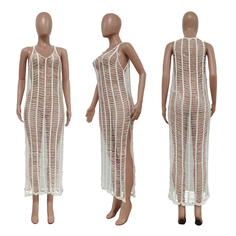Crochet Knitted Beach Maxi Dress for Women