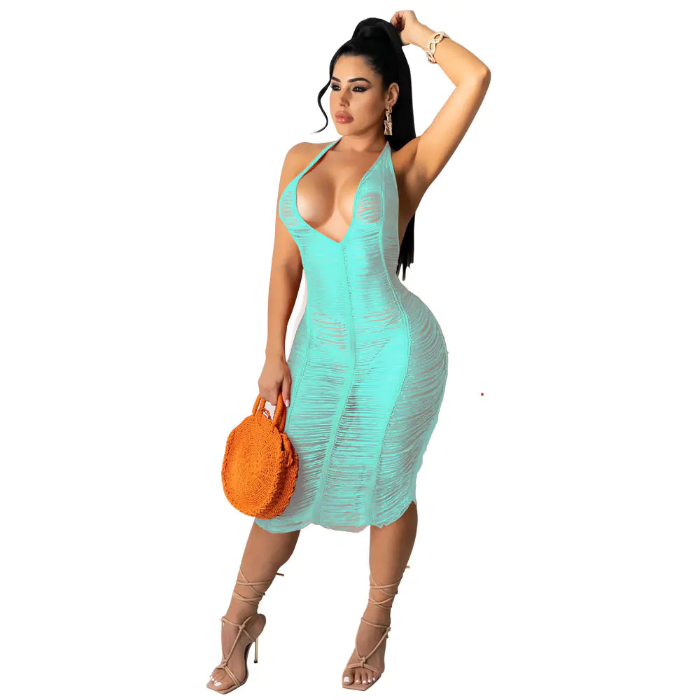 Sexy See-through Hollow Beach Dress for Women