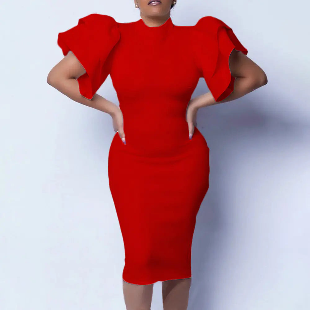 Office Professional Dress with Tight Hip Bag