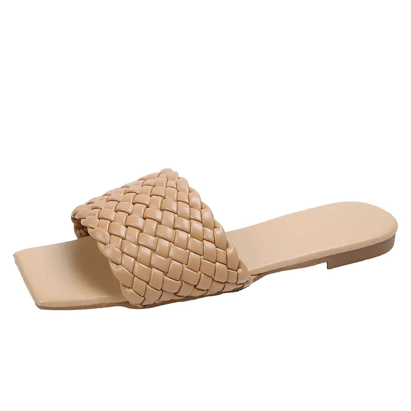 Woven Large Size Beach Slippers for Women