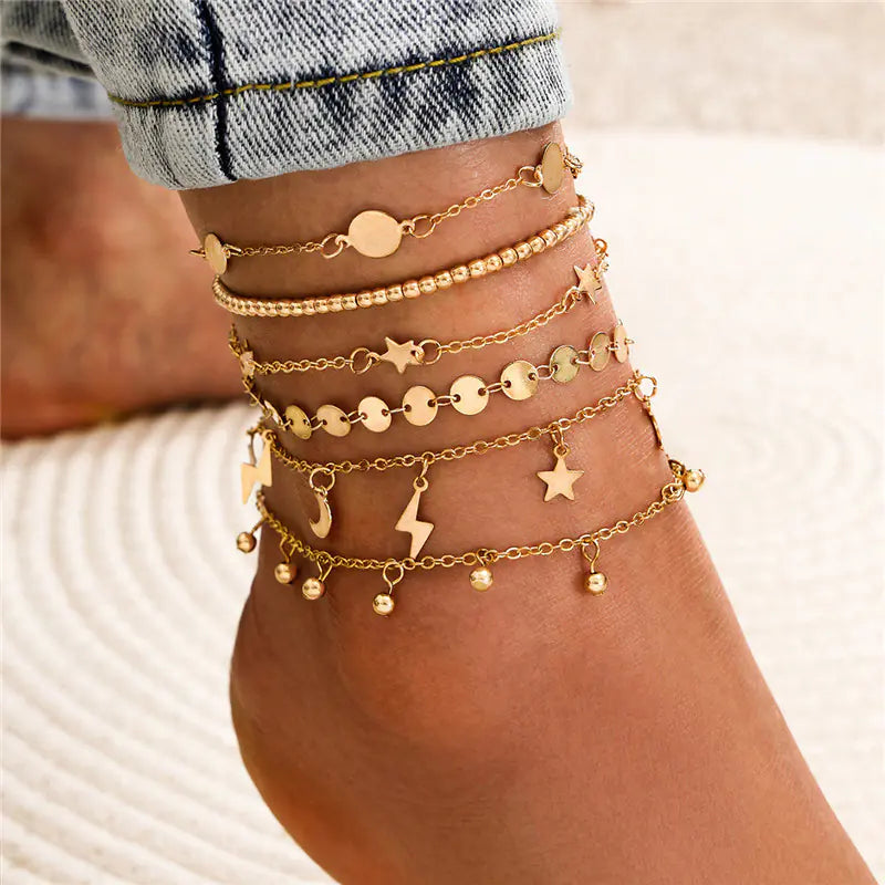 Simple Beach Butterfly Multi-layer Anklet for Women