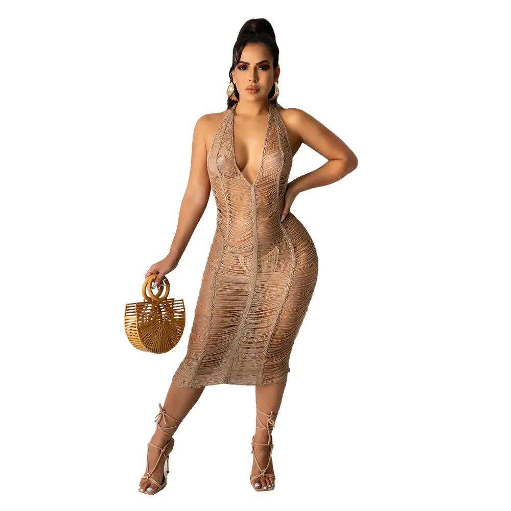 Sexy See-through Hollow Beach Dress for Women
