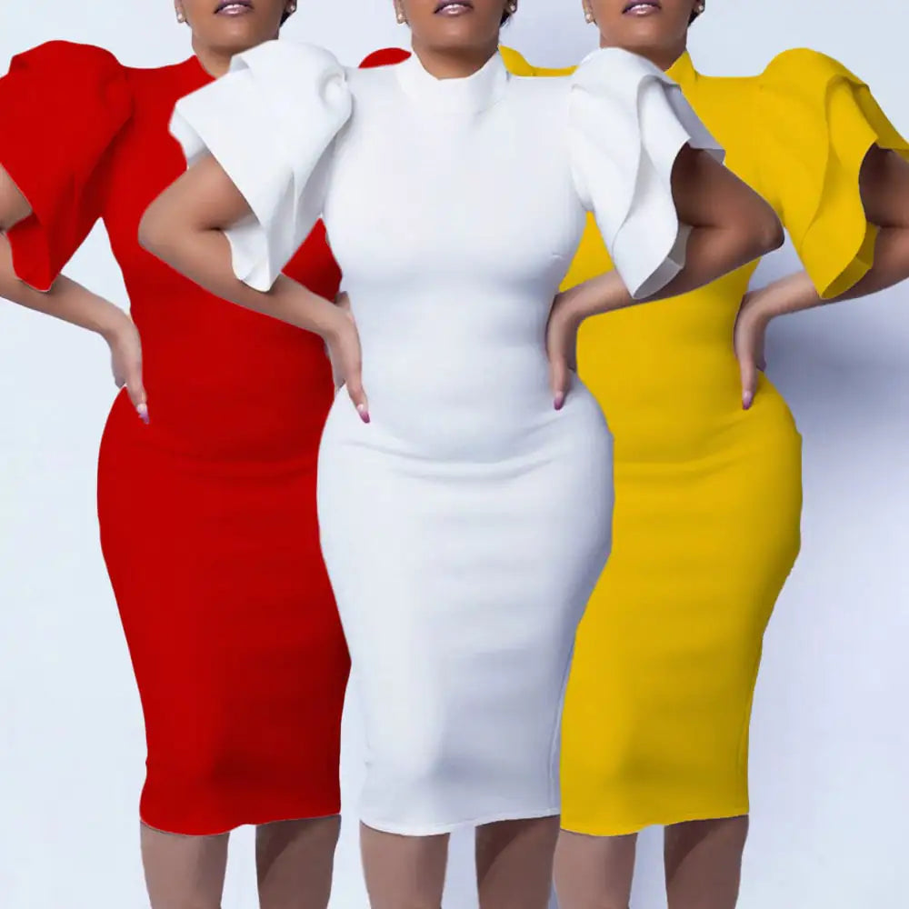 Office Professional Dress with Tight Hip Bag